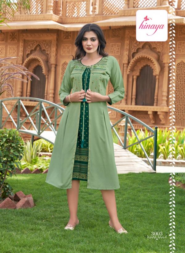 Hinaya Anaisha Rayon Designer Embroidery Kurti Collection